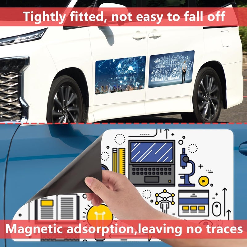AzReference 2 Pack Blank Magnets, 24" x 12" Rounded Corners Magnetic Signs for Vehicles, Advertise Business, Protect Car - Image 4